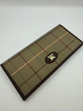 Vintage Burberrys Nova Check Long Wallet Canvas with Leather Trim Pristine w/Tag